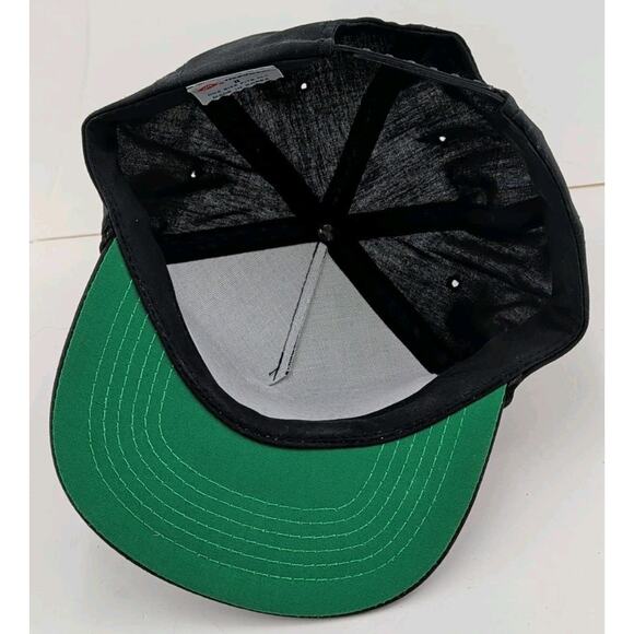 Vintage 80's Black Iowa Hawkeye's Snapback Rope Hat Screen Print Logo Trucker - Picture 6 of 9